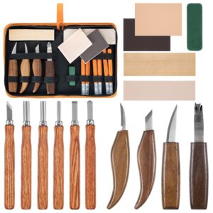 Noże do rzeźbienia w drewnie dłuta stolarskie 16 el.