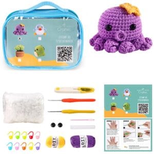 Zestaw do szydełkowania ośmiornica - gotowy projekt