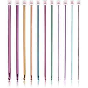 Szydełka tunezyjskie aluminiowe 27,5 cm 11 szt.