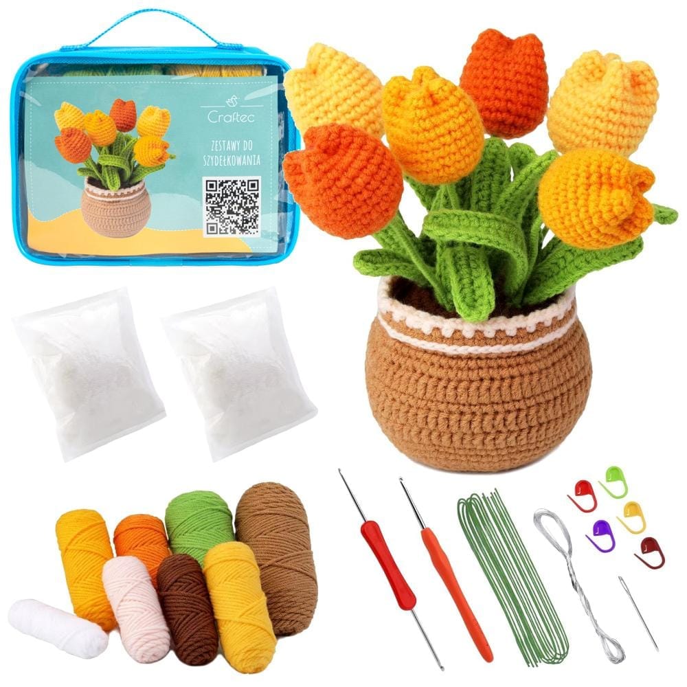 Zestaw do szydełkowania tulipany - gotowy projekt