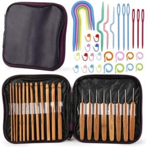 Zestaw do szydełkowania bambusowe szydełka 20 szt. w etui