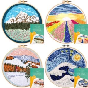 Zestaw do haftowania, wyszywania z gotowymi wzorami 4 szt.