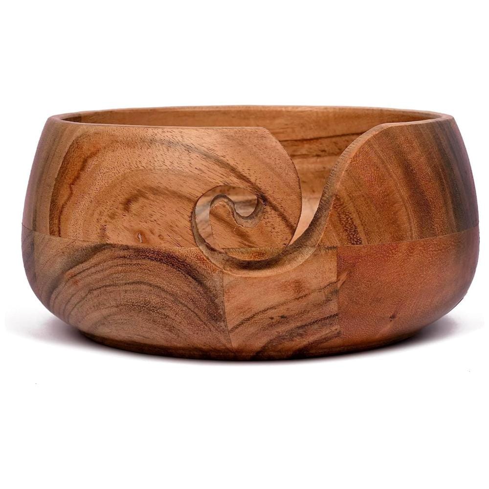 Miska misa na włóczkę wełnę drewniana