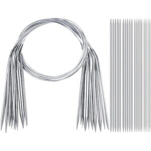 Druty na żyłce metalowe zestaw 32 el. do robienia na drutach