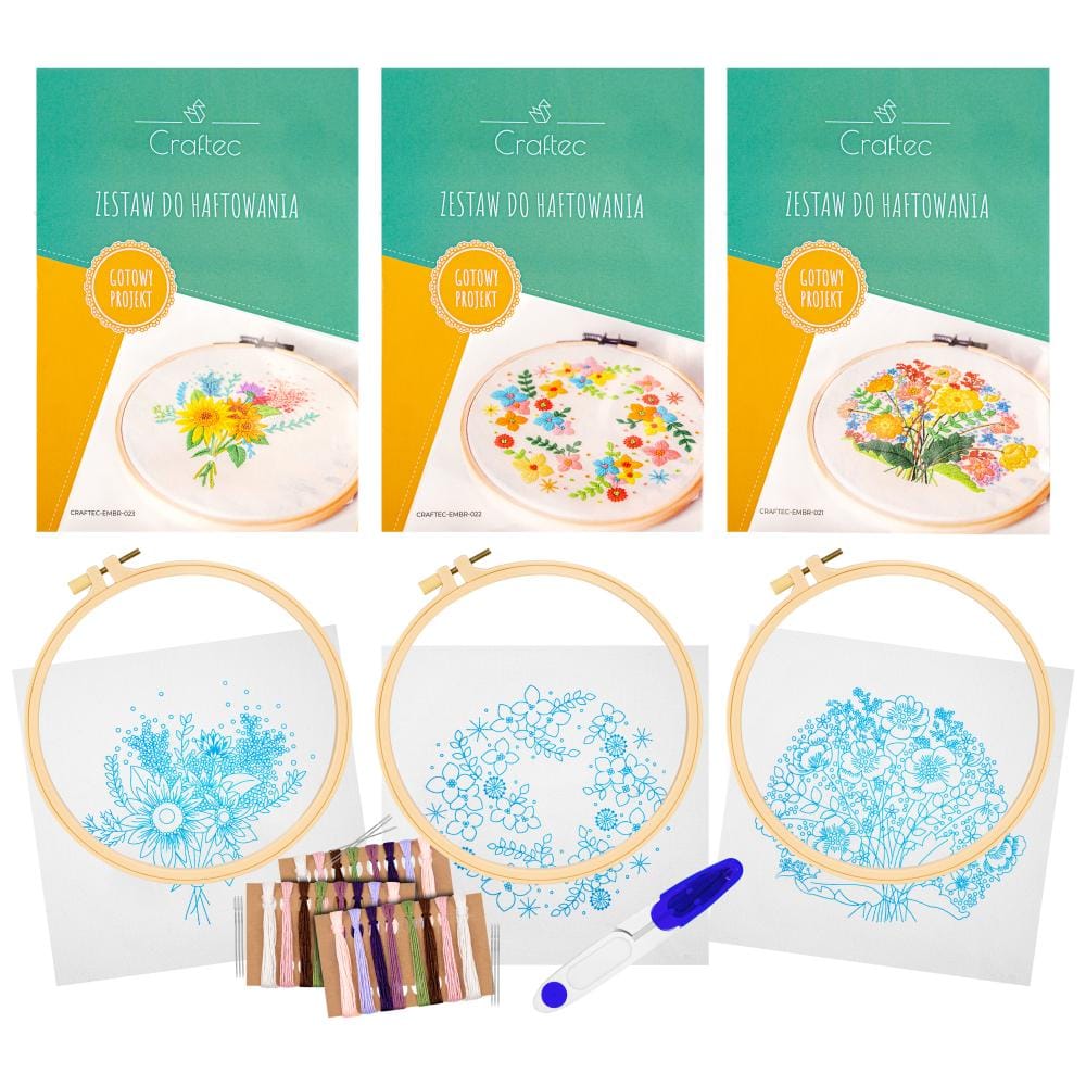 Zestaw do haftowania, wyszywania z gotowymi wzorami 3 szt. #2 - obrazek 2