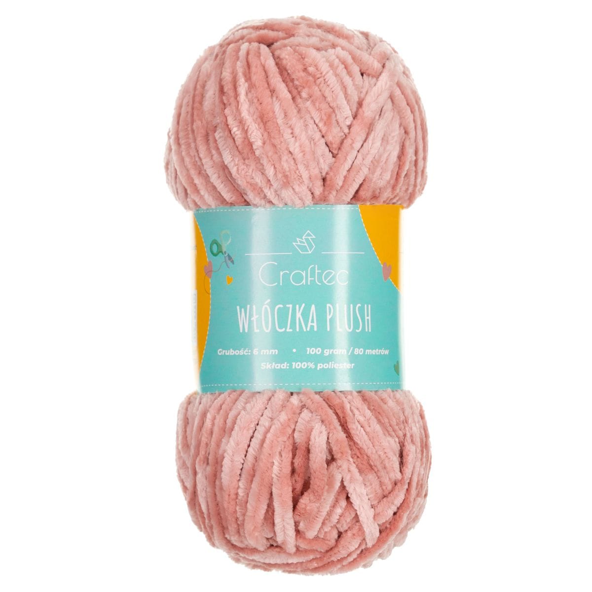 Włóczka Plush do szydełkowania 6 mm łososiowa #8