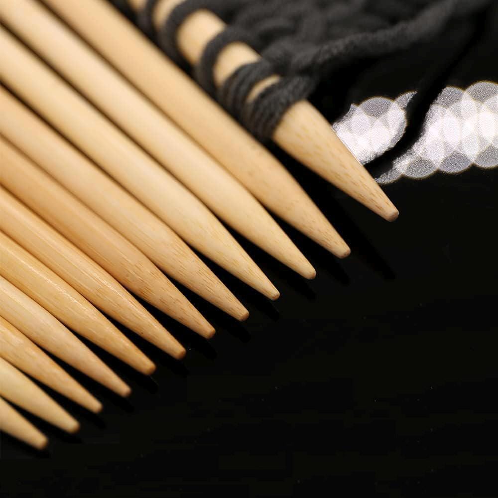 Druty zestaw drutów bambusowych do dziergania 35 cm 36 szt. - obrazek 2