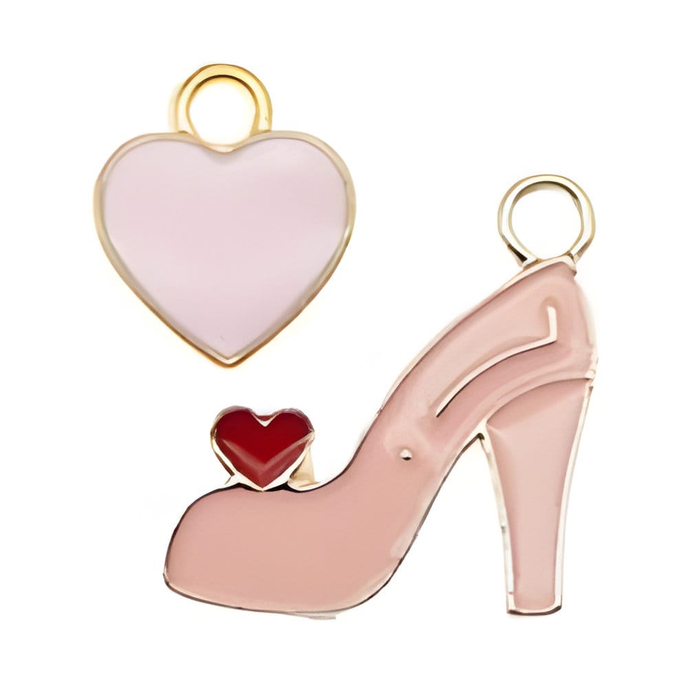 Charmsy metalowe różowe do biżuterii 30 szt. - obrazek 4