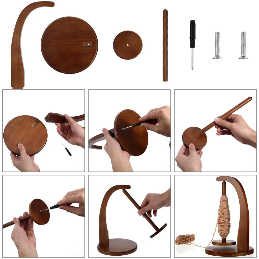 Uchwyt stojak na włóczkę magnetyczny drewniany - obrazek 4