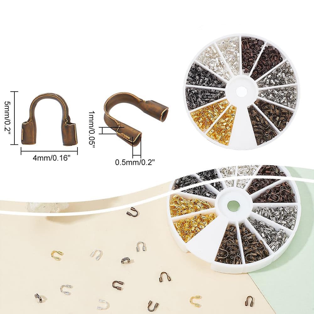 Końcówki linek podkówka mosiężne zestaw 540 szt. - obrazek 2