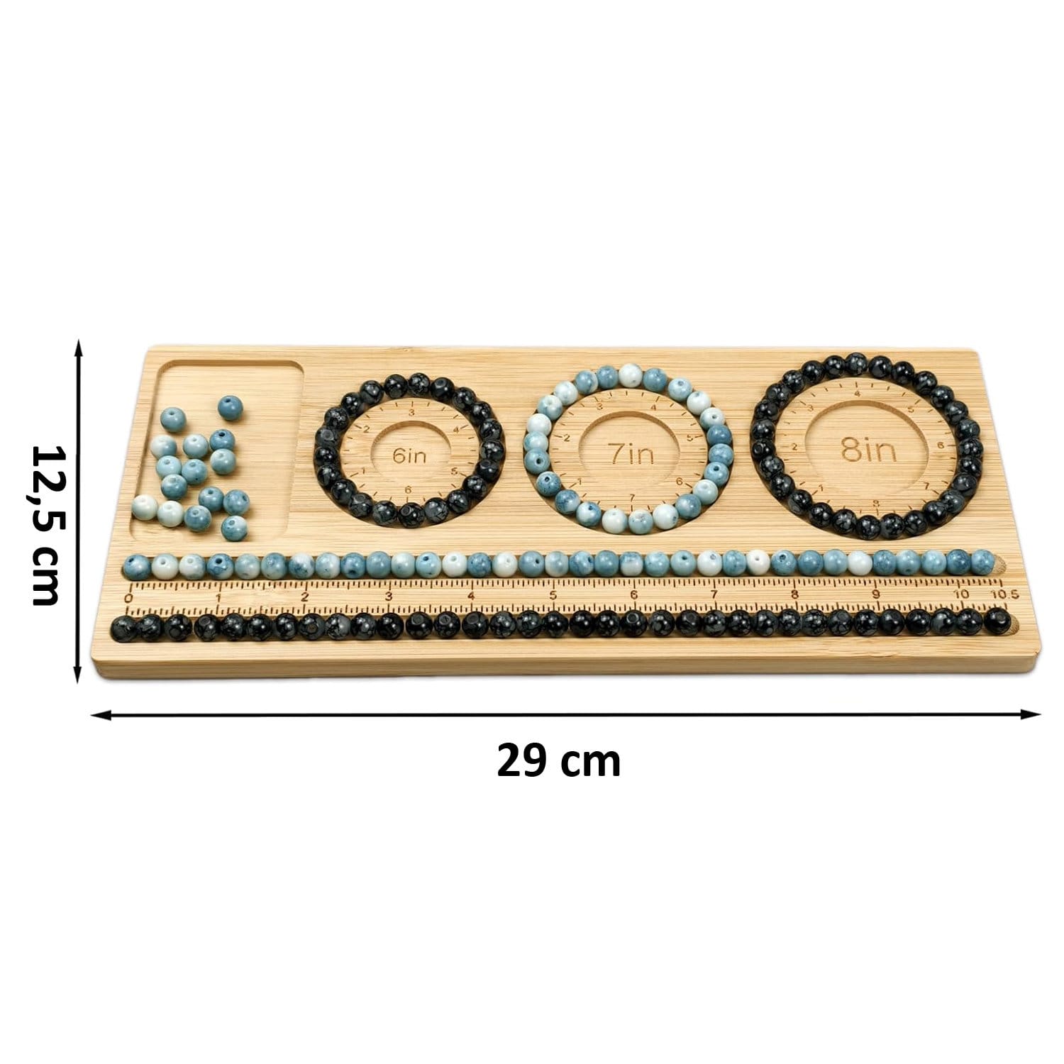 Organizer bambusowy do nawlekania biżuterii 29 × 12,5 cm - obrazek 2