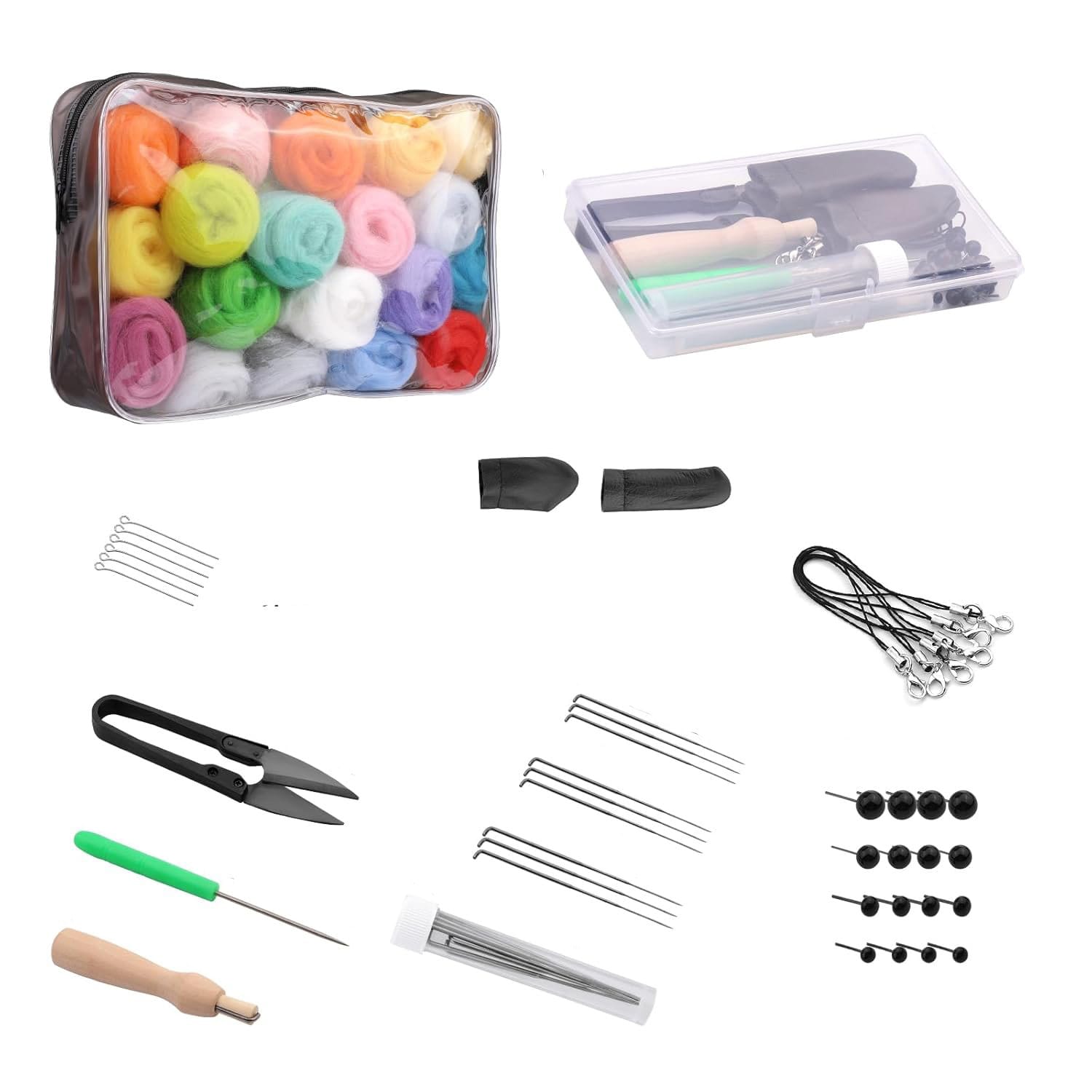 Zestaw do filcowania wełna czesankowa akcesoria 88 el. - obrazek 2