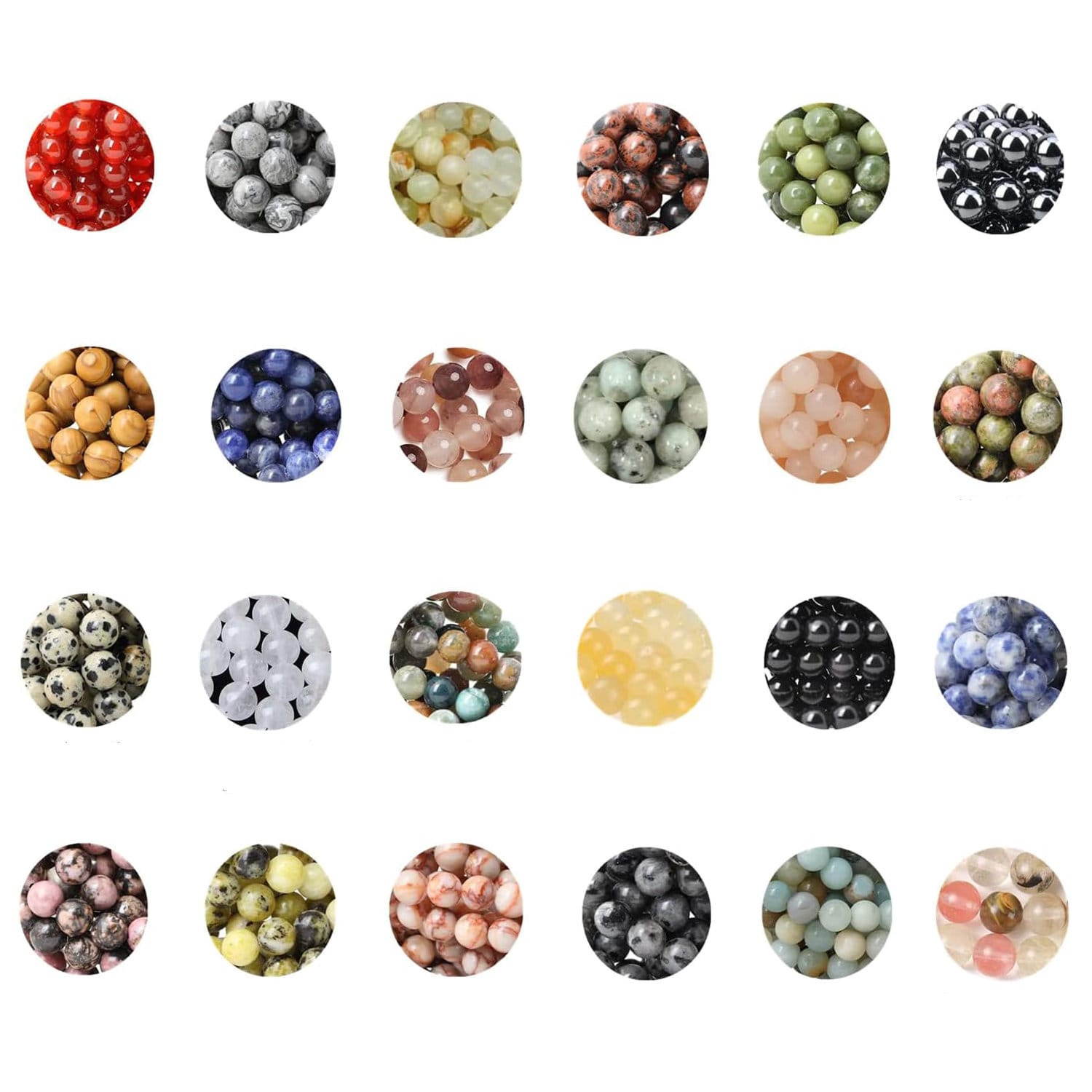 Zestaw koralików z naturalnych kamieni 6 mm 960 szt. - obrazek 2