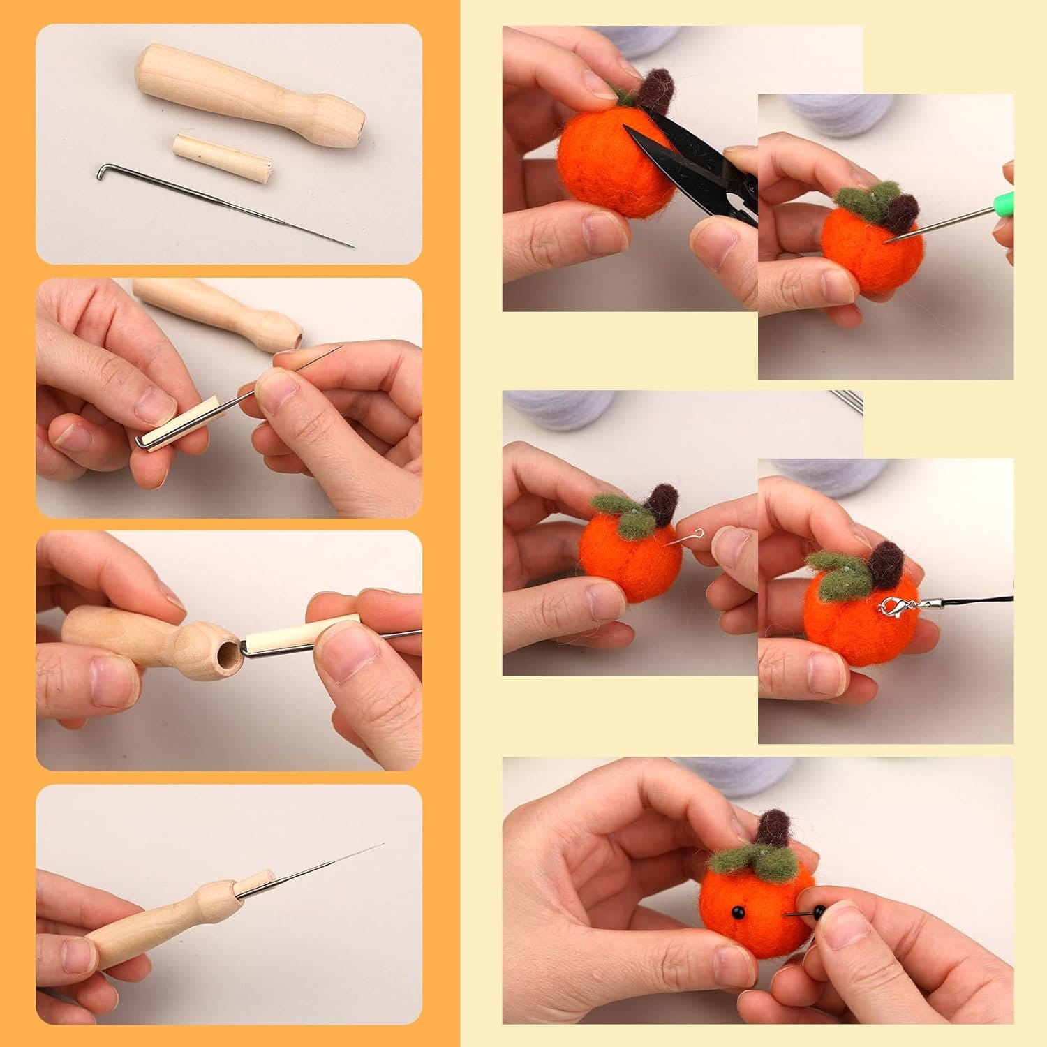 Zestaw do filcowania wełna czesankowa akcesoria 88 el. - obrazek 5