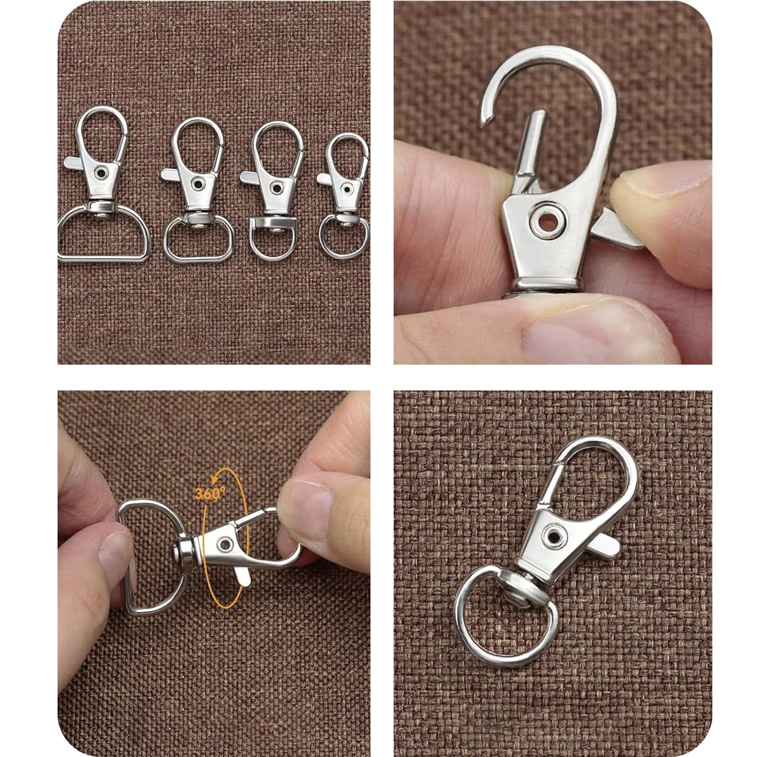 Akcesoria do breloków karabińczyki łańcuszki kółka zestaw 325 szt. - obrazek 3