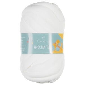 Włóczka Tube do szydełkowania, wyplatania 20 mm biała #7