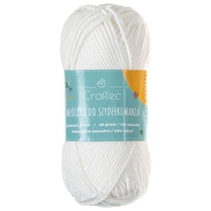 Włóczka Blend do szydełkowania 2 mm biała #1