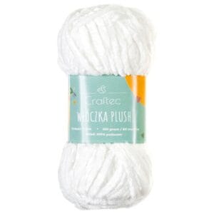 Włóczka Plush do szydełkowania 6 mm biała #1