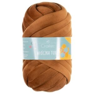 Włóczka Tube do szydełkowania, wyplatania 20 mm brązowa #32