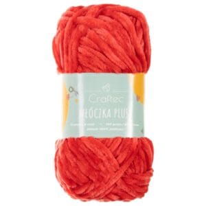 Włóczka Plush do szydełkowania 6 mm czerwona #18