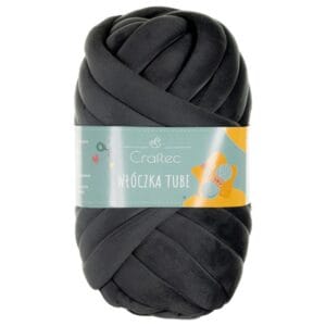 Włóczka Tube do szydełkowania, wyplatania 20 mm grafitowa #3