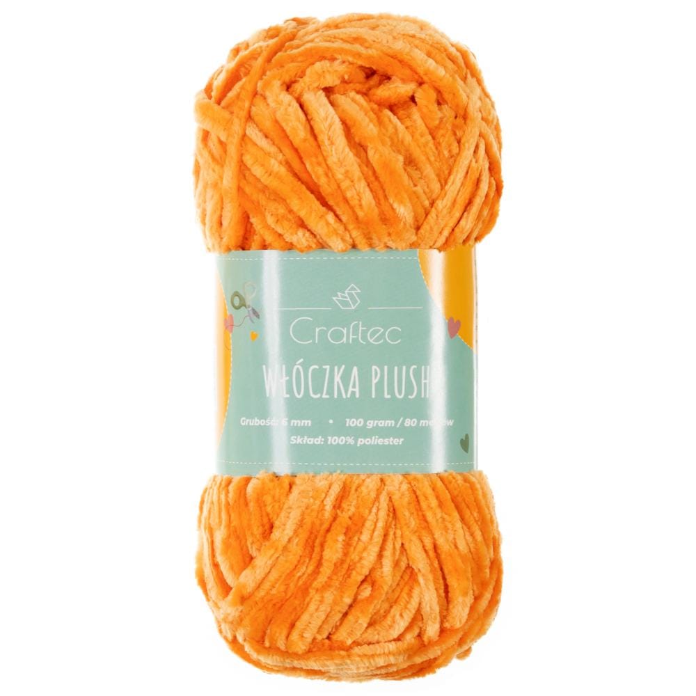 Włóczka Plush do szydełkowania 6 mm pomarańczowa #32