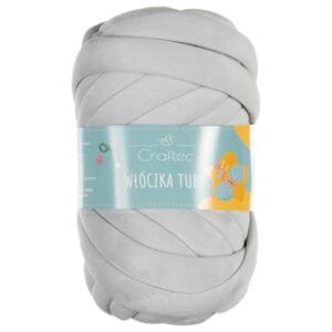 Włóczka Tube do szydełkowania, wyplatania 20 mm szara #1