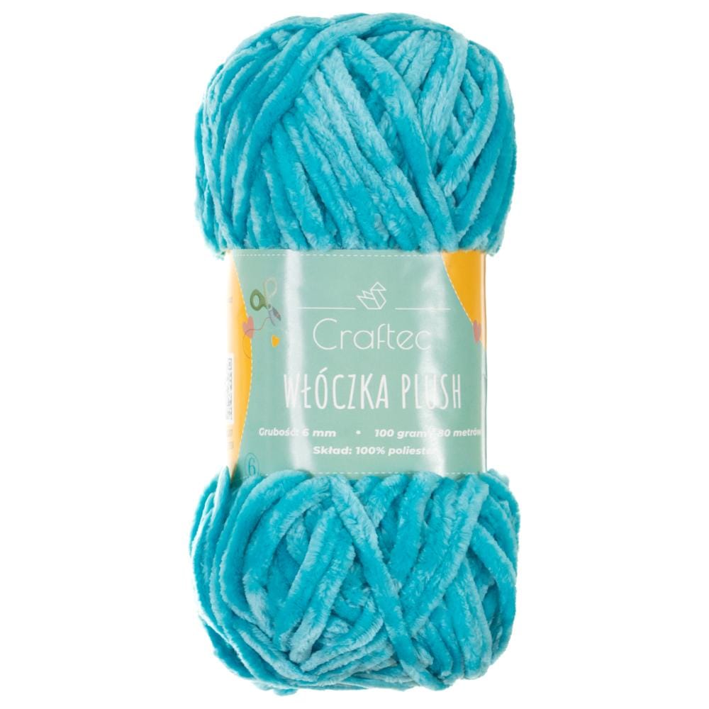 Włóczka Plush do szydełkowania 6 mm turkusowa #6