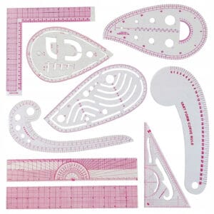 Linijki krzywiki miary do szycia i wykrojów zestaw 9 szt.