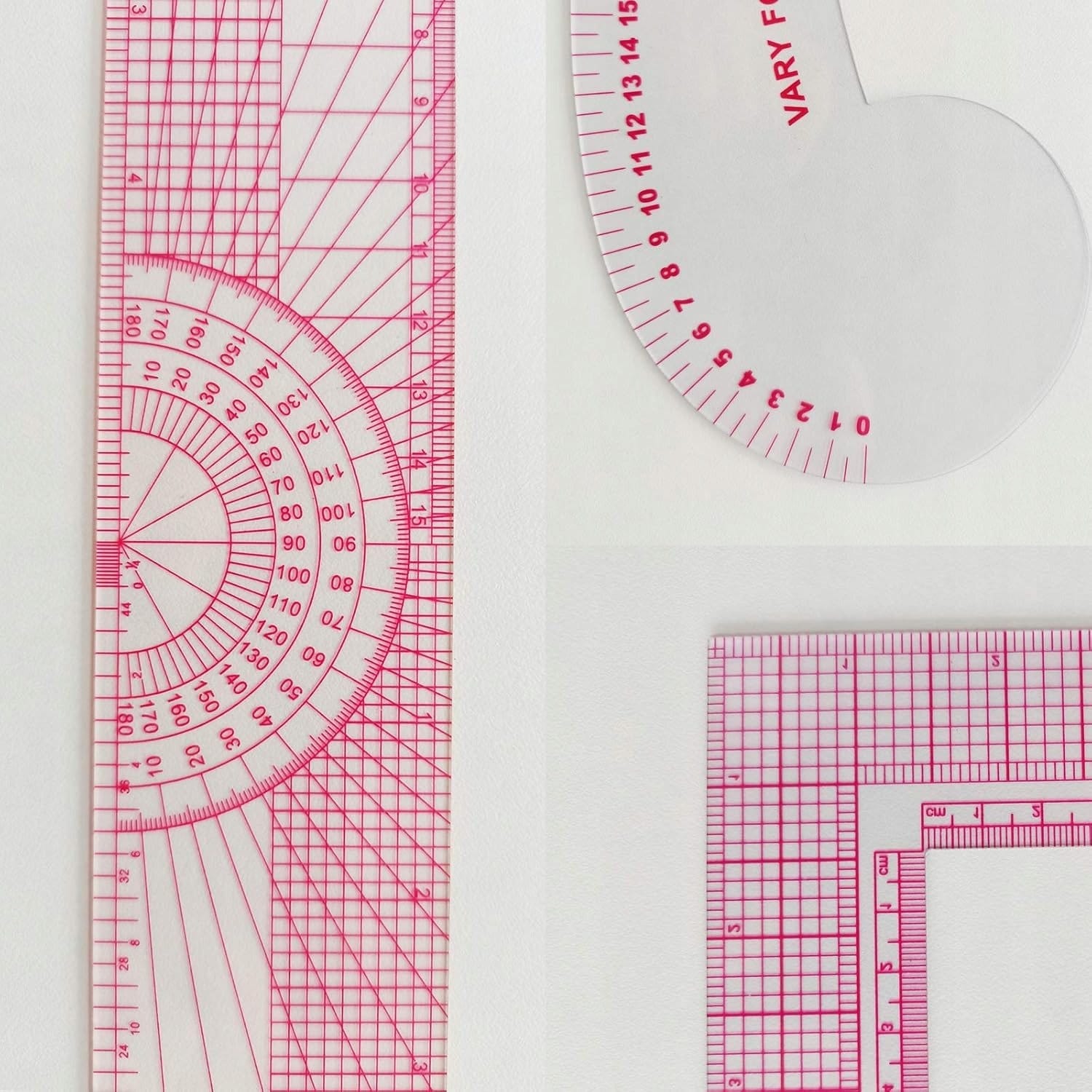 Linijki krzywiki miary do szycia i wykrojów zestaw 9 szt. - obrazek 5