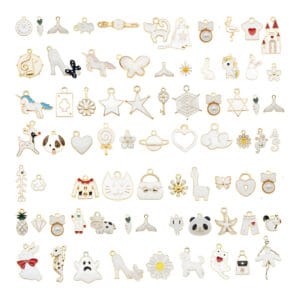 Charmsy metalowe białe do biżuterii 30 szt.