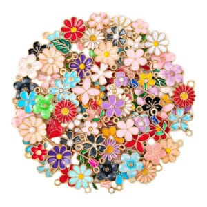 Charmsy ozdobne kwiaty do biżuterii 100 szt.