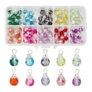 Charmsy zawieszki crackle krople 100 szt.
