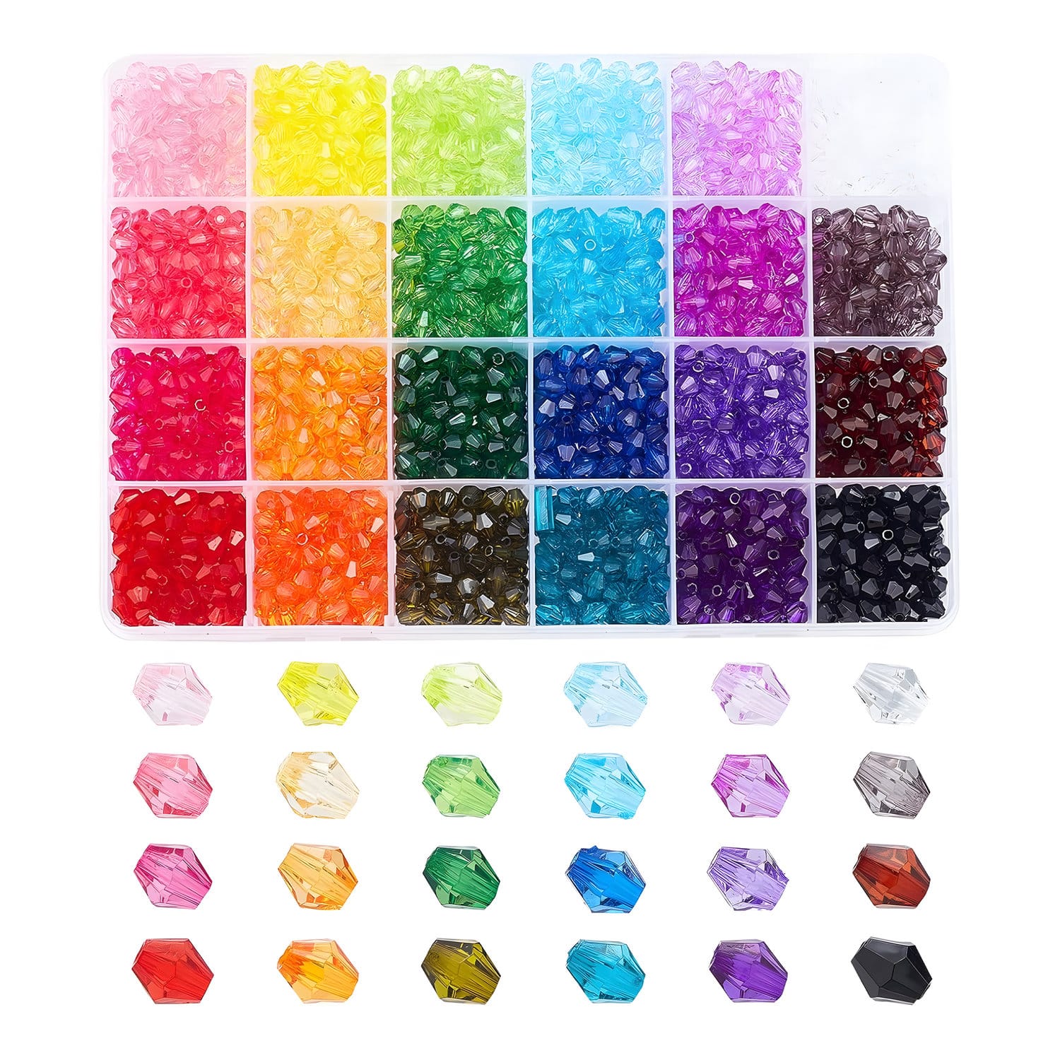 Zestaw koralików akrylowych bicone do biżuterii 2160 szt.