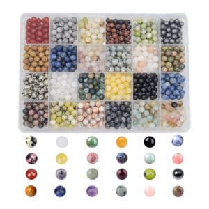 Zestaw koralików z naturalnych kamieni 6 mm 960 szt.