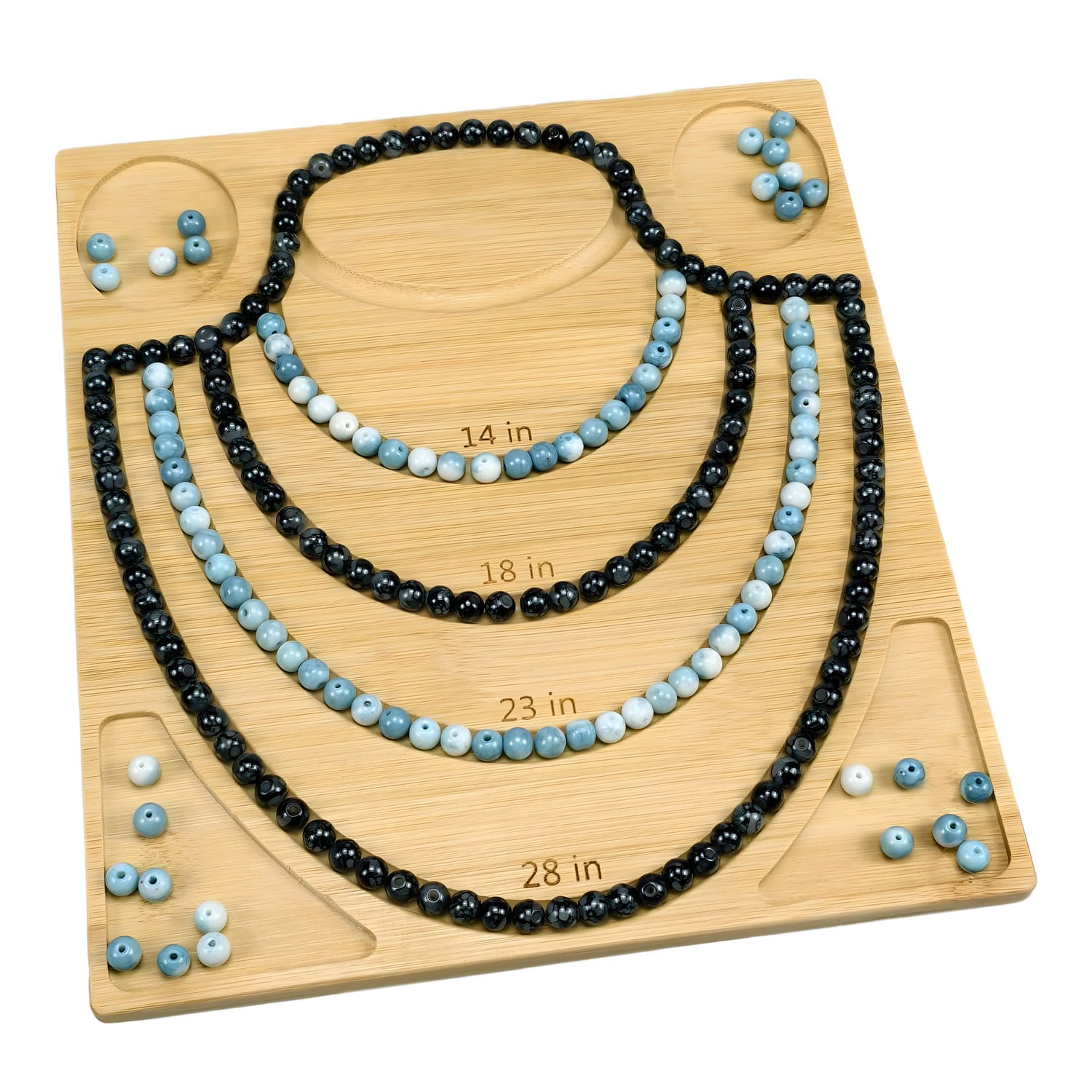 Organizer bambusowy do nawlekania biżuterii 26,5 × 23,5 cm