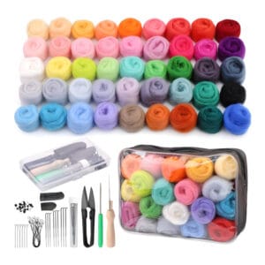 Zestaw do filcowania wełna czesankowa akcesoria 88 el.