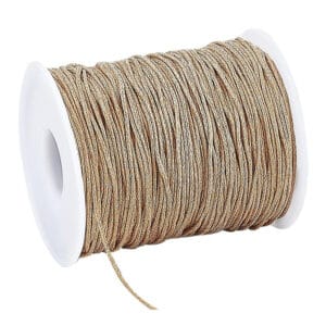 Sznurek jubilerski bawełniany woskowany beżowy 1 mm 90 m