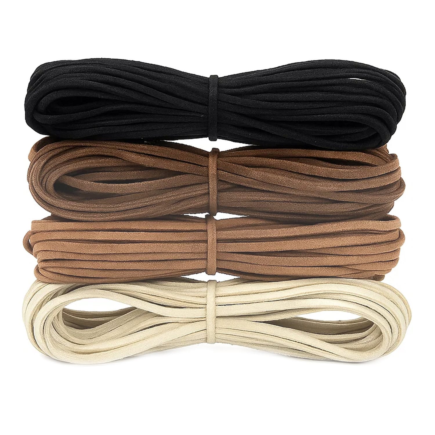 Zestaw 4 rzemyków jubilerskich zamszowych z ekoskóry 2 mm 4x9 m