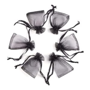 Czarne woreczki z organzy 100 szt.