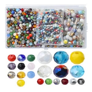 Szklane koraliki rondelle do biżuterii 4/6/8 mm 1000 szt.