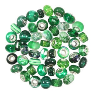 Koraliki europejskie akrylowe zielone 11-14 mm 50 szt.