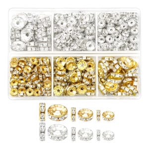 Koraliki dystansowe rondelle z cyrkoniami 300 szt.