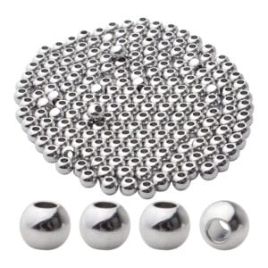 Koraliki dystansowe srebrne kulki 200 szt.