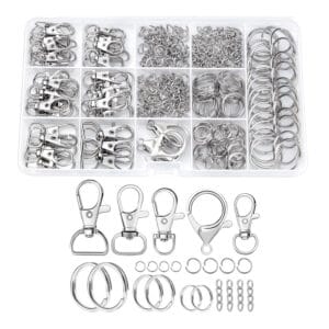 Akcesoria do breloków karabińczyki łańcuszki kółka zestaw 325 szt.