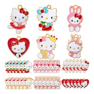 Charmsy metalowe kotki do biżuterii 36 szt.