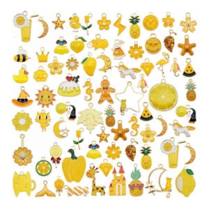 Charmsy metalowe żółte do biżuterii 30 szt.