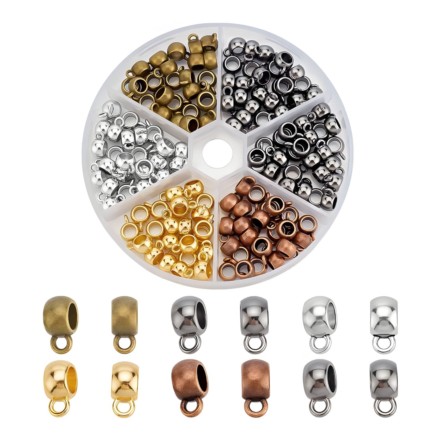 Przekładki tulejki do ozdób i zawieszek zestaw 150 szt.