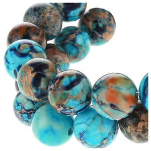 Koraliki z naturalnego kamienia jaspis cesarski do biżuterii 8 mm 45 szt.