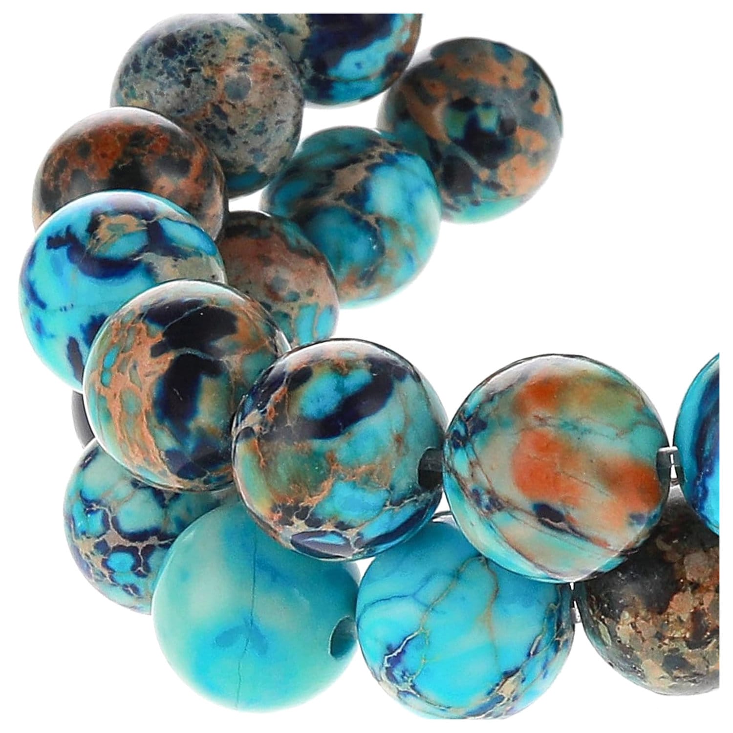 Koraliki z naturalnego kamienia jaspis cesarski do biżuterii 8 mm 45 szt.